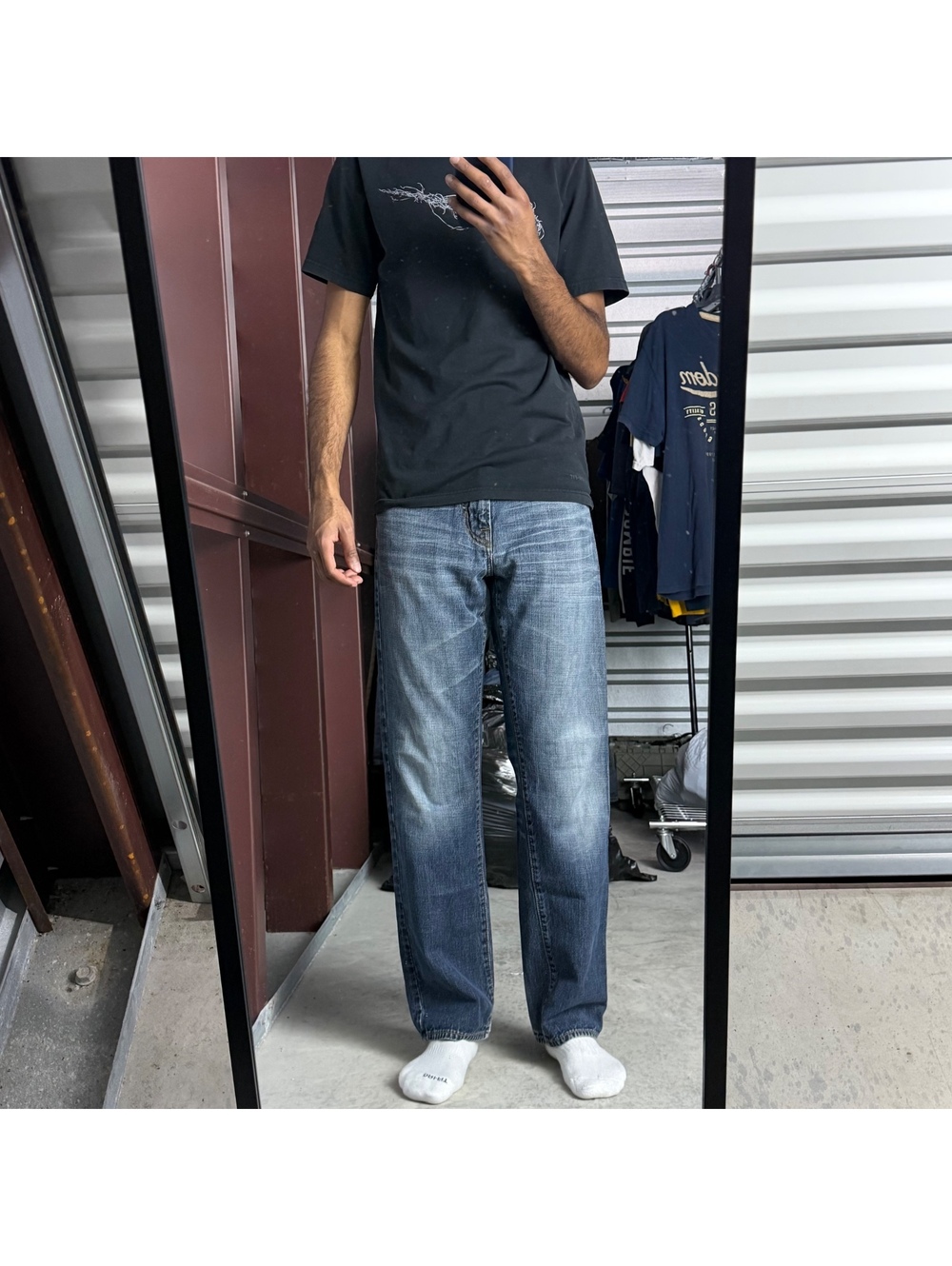 American Eagle Relaxed Straight Jeans Sz. 29X32 (Fits 30X30) Faded Whisker Y2K
